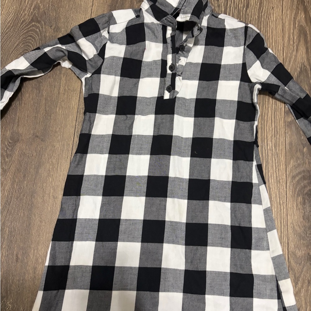 The Children's Place Black & White Buffalo Plaid Kids Dress
